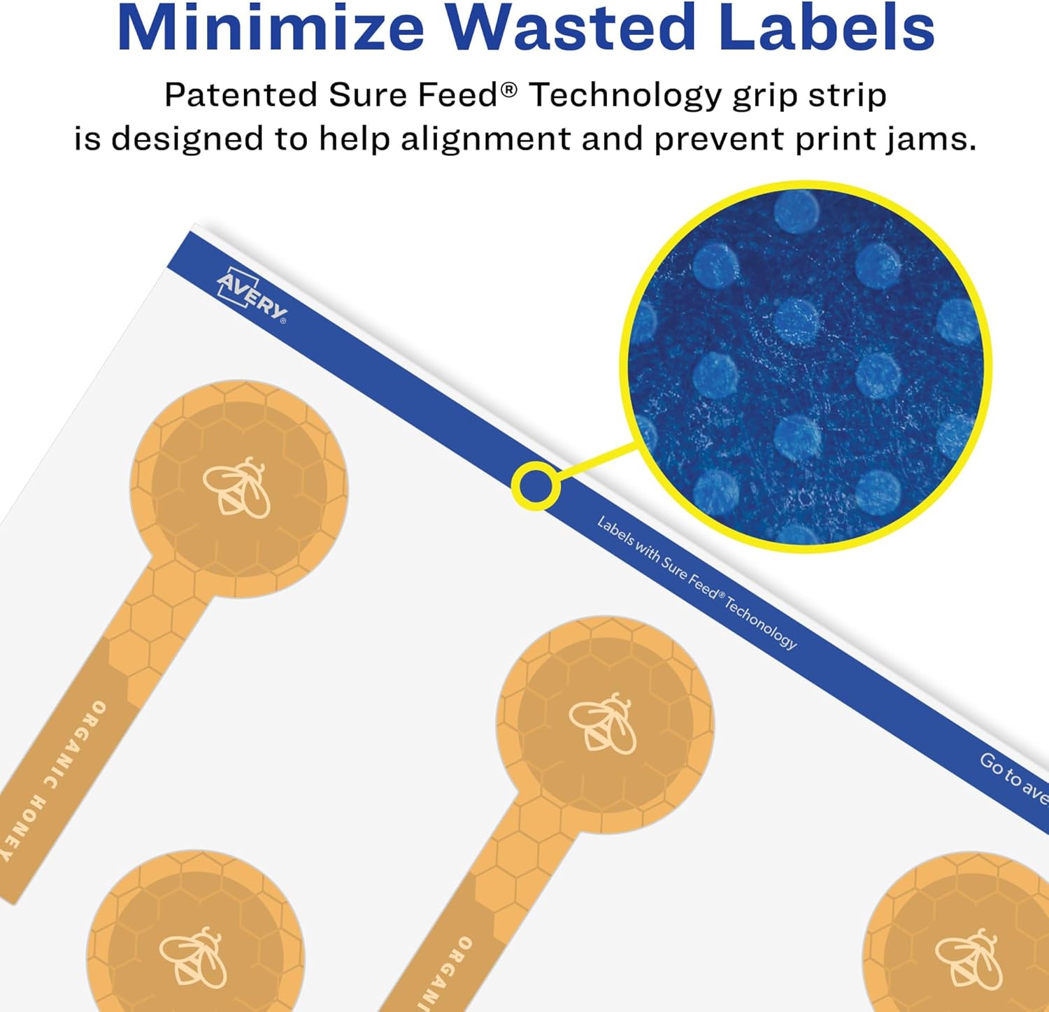 Avery Matte White Removable Lollipop Labels, Sure Feed, 1.5" x 4", 120 Labels