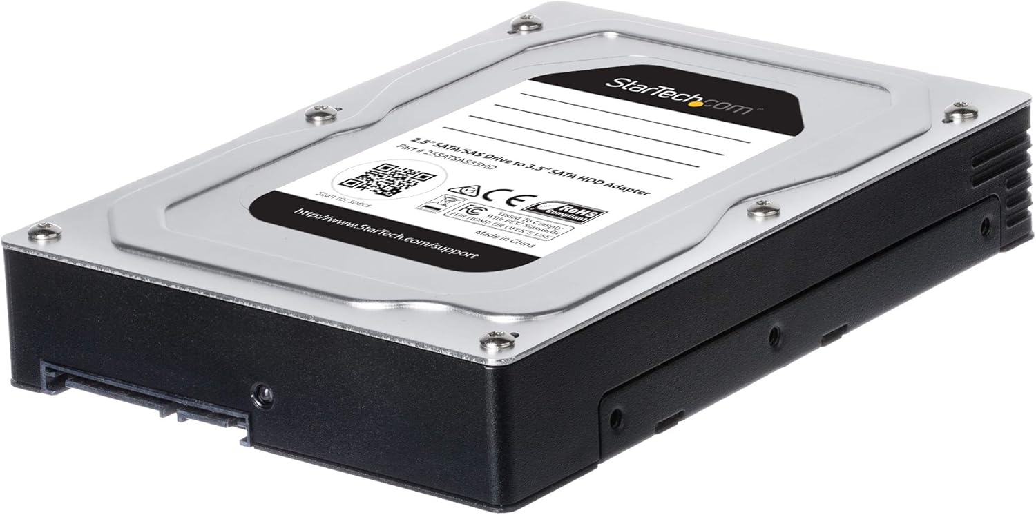 StarTech.com 2.5 to 3.5 Hard Drive Adapter - for SATA and SAS SSDs/HDDs - SSD Enclosure - HDD Enclosure