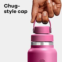 Hydro Flask Water Bottle - Insulated Stainless Steel - Wide Mouth Flex Chug Lid, Non Spill, Leakproof in 24 Oz Trillium Pink