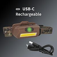 Nightstick USB-4510 Multi-Flood USB Headlamp w/ Brim Clip & Strap - LiPo Rechargeable