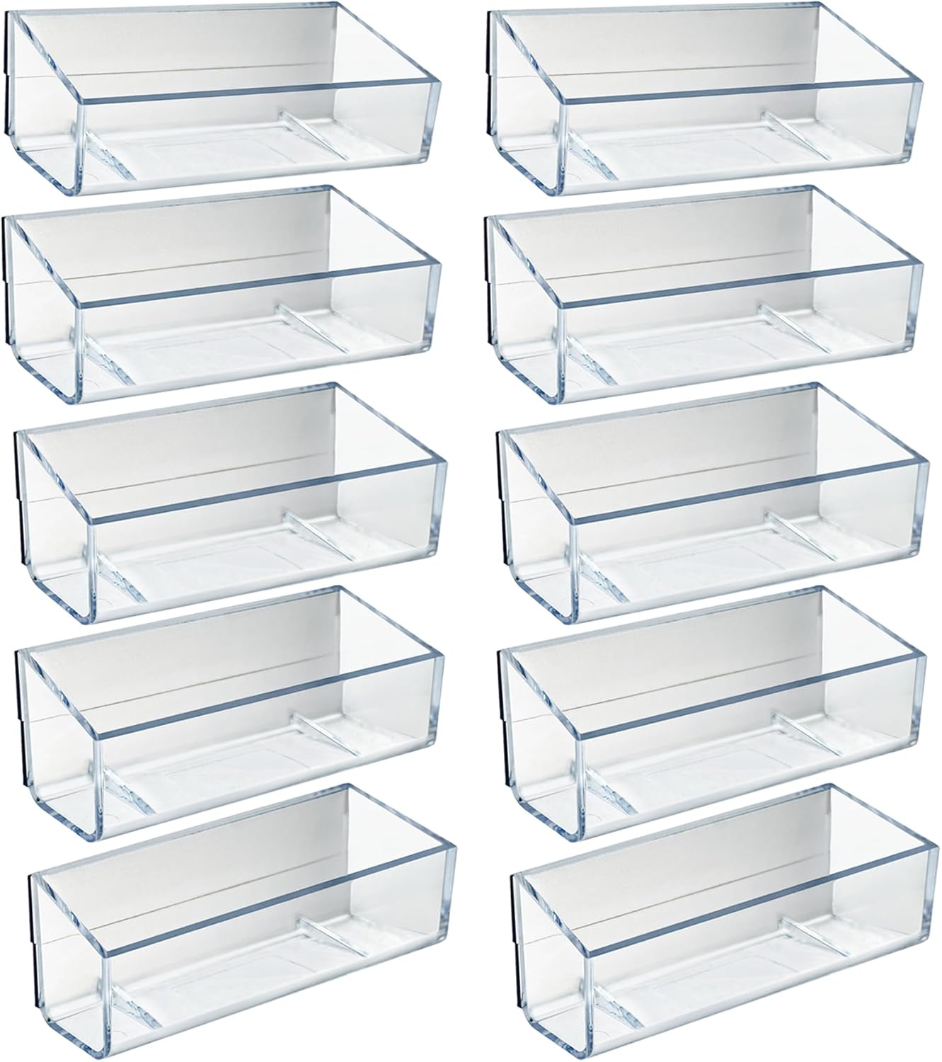 Azar Displays Magnetic Business Card Holders, 1-5/8in x 3-3/4in, Clear, Pack Of 10 Holders