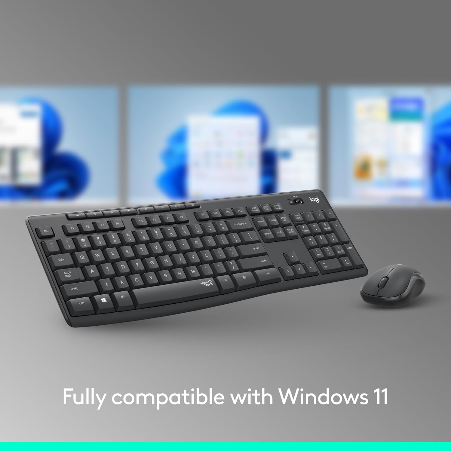 Logitech MK295 Wireless Mouse & Keyboard Combo with SilentTouch Technology, Full Numpad