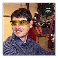 Smith & Wesson 19826 Magnum 3G Safety Eyewear, Polycarbonate Anti-Scratch Lenses, One Size, Black Nylon Frame, Amber