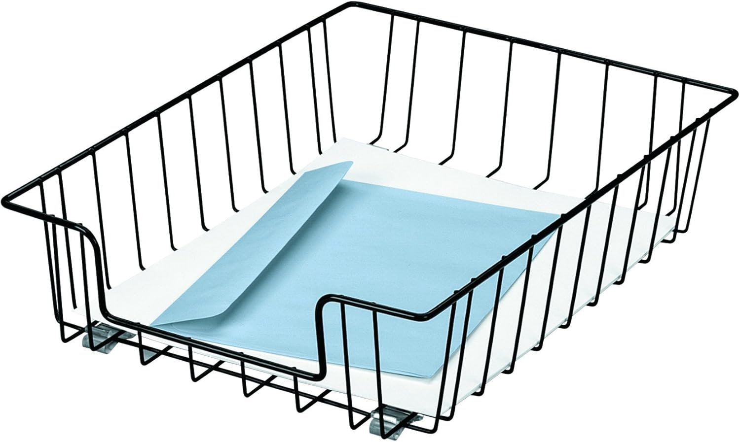 Fellowes 60112 Workstation Letter Desk Tray Organizer, Wire, Black & Partitions Additions Stacker Set (64112) 1 Count (Pack