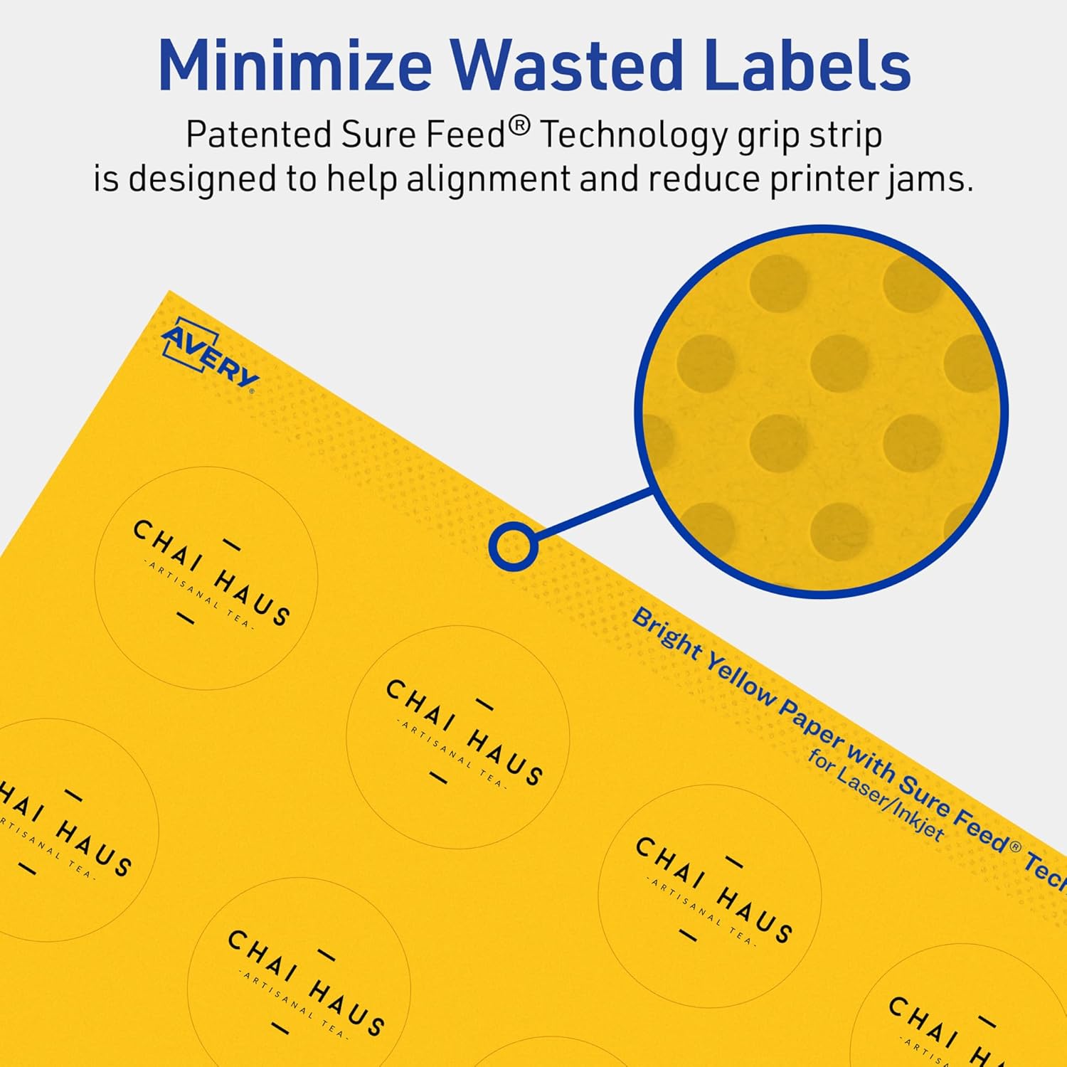 Avery Printable Round Labels, Sure Feed Technology, Print-to-The-Edge, Laser/Inkjet, Matte Finish