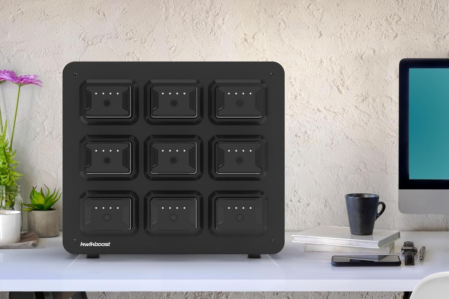 EdgePower 9-Bay Battery Charging Station – Charges and Stores Nine EdgePower Batteries – Batteries Not Included