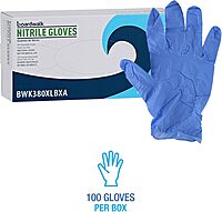 Boardwalk Disposable General-Purpose Powder-Free Nitrile Gloves, X-Large, Blue, 4mil, Box Of 100 Gloves