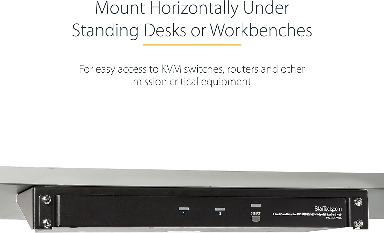 StarTech.com 1U Wall Mount Patch Panel Bracket – 19 in – Steel - Vertical Mounting Bracket for Networking and Data Equipment