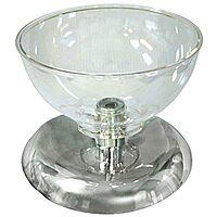 AZAR DISPLAYS Single Bowl Counter Display - Clear Polycarbonate with Chrome Base