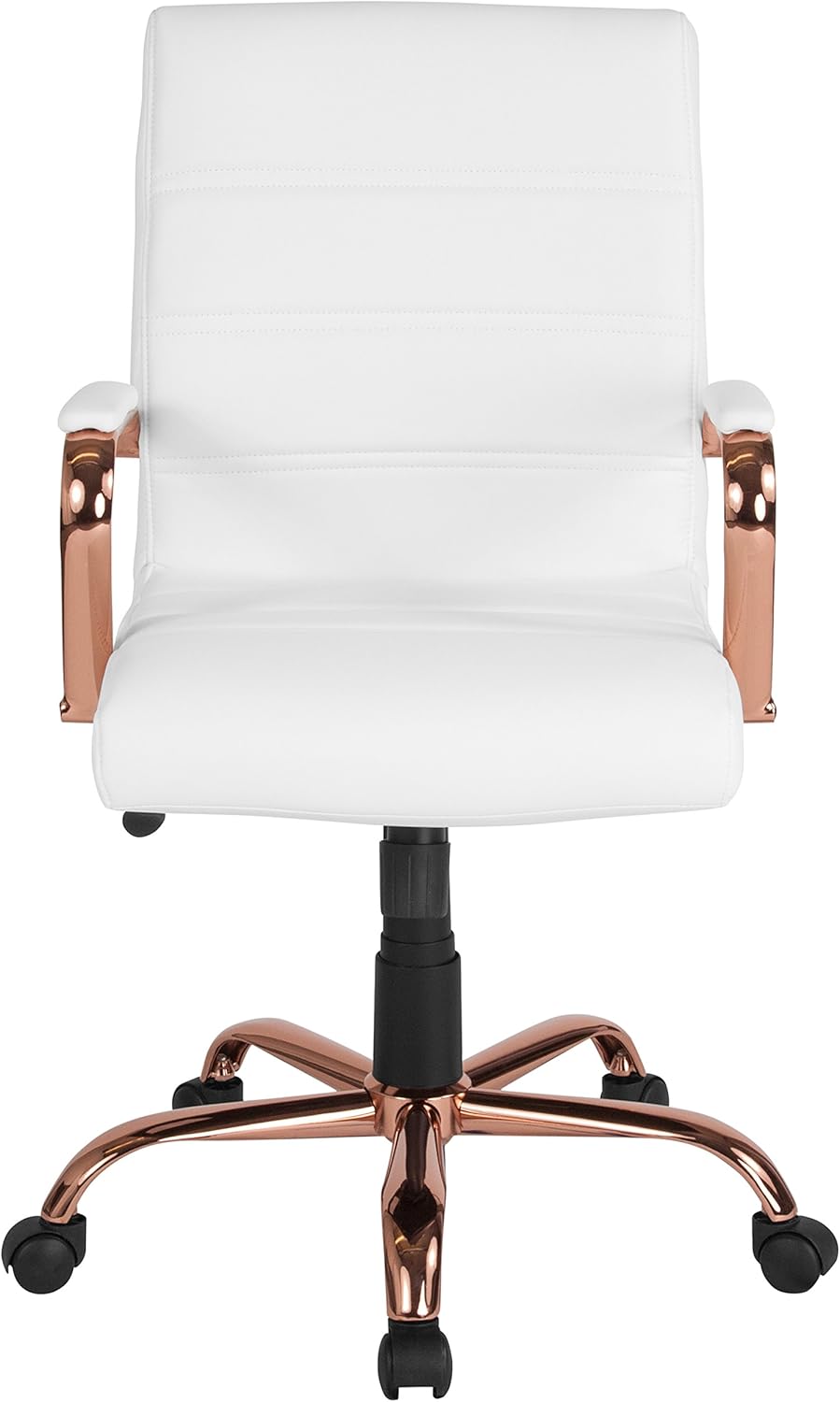 Flash Furniture Whitney Mid-Back Swivel LeatherSoft Desk Chair with Padded Seat and Armrests