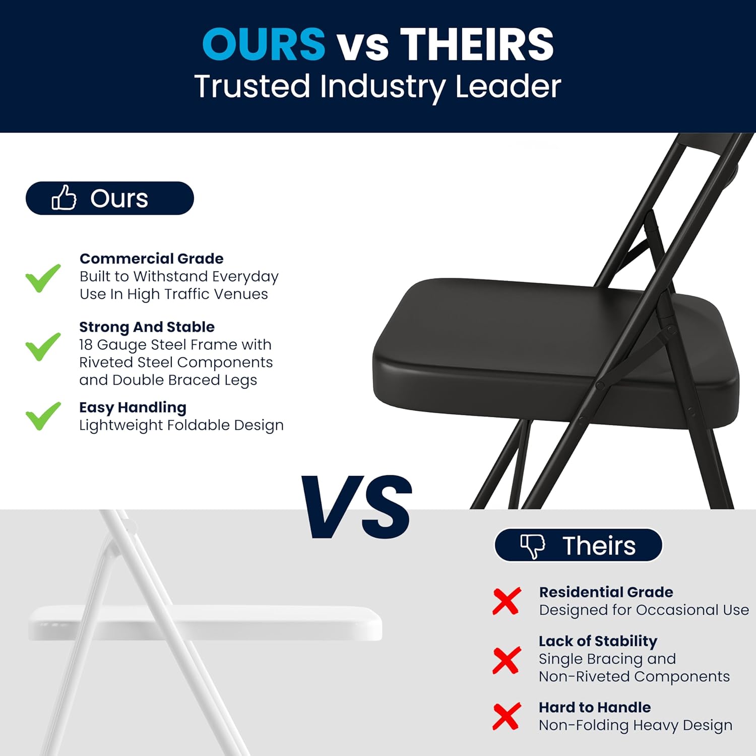 Flash Furniture HERCULES Series Double Braced Metal Folding Chair