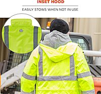 Ergodyne GloWear 8365 Rain Jacket, High Visibility, Reflective, ANSI Compliant outerwear Lime, X-Large