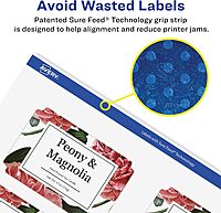 AVERY Glossy Clear Rectangle Scalloped Labels, Sure Feed Technology, 2" x 3"