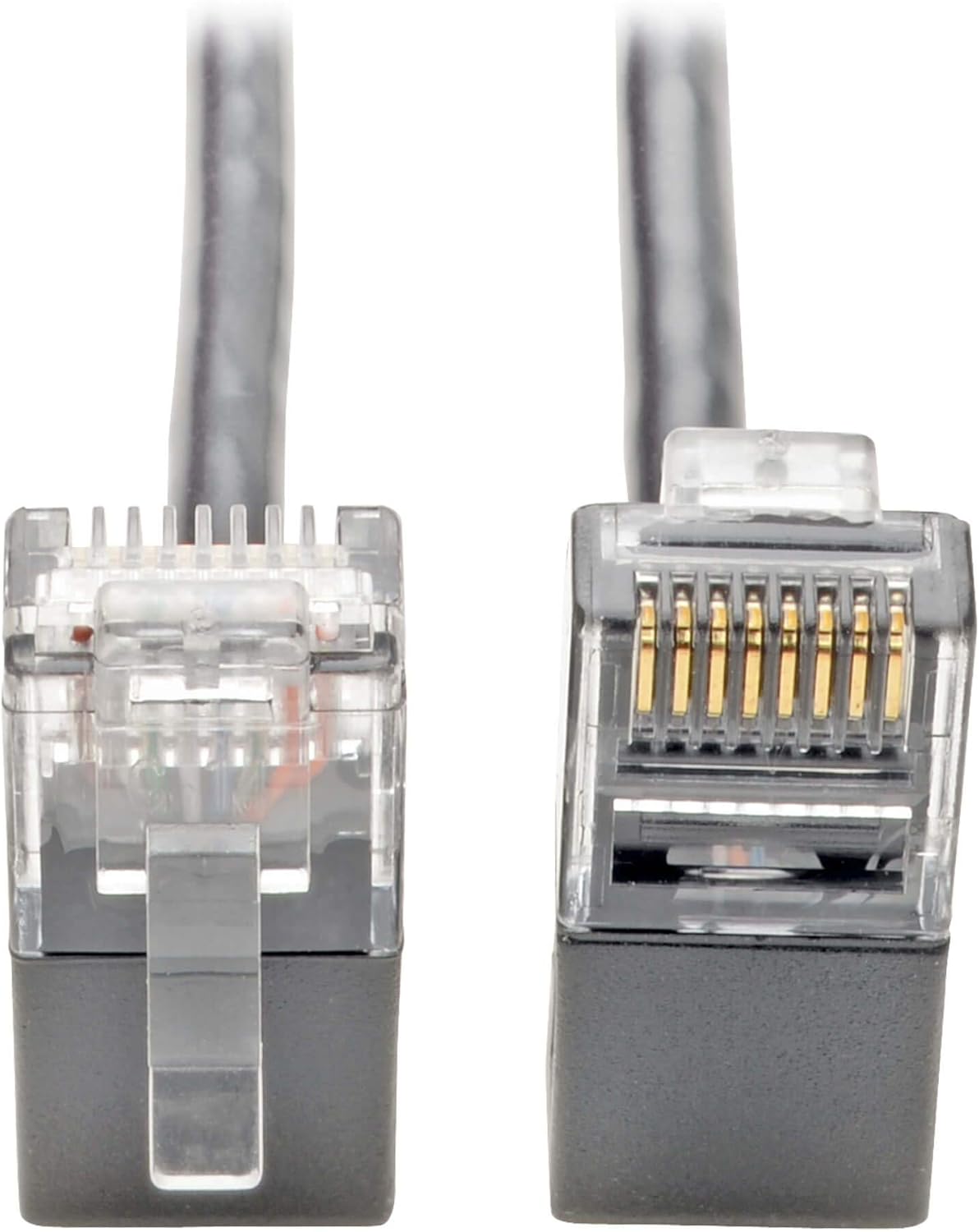 TRIPP LITE Cat6 Gigabit Patch Cable Snagless Right-Angle Utp Slim, 1', Gray (N201-SR1-GY)