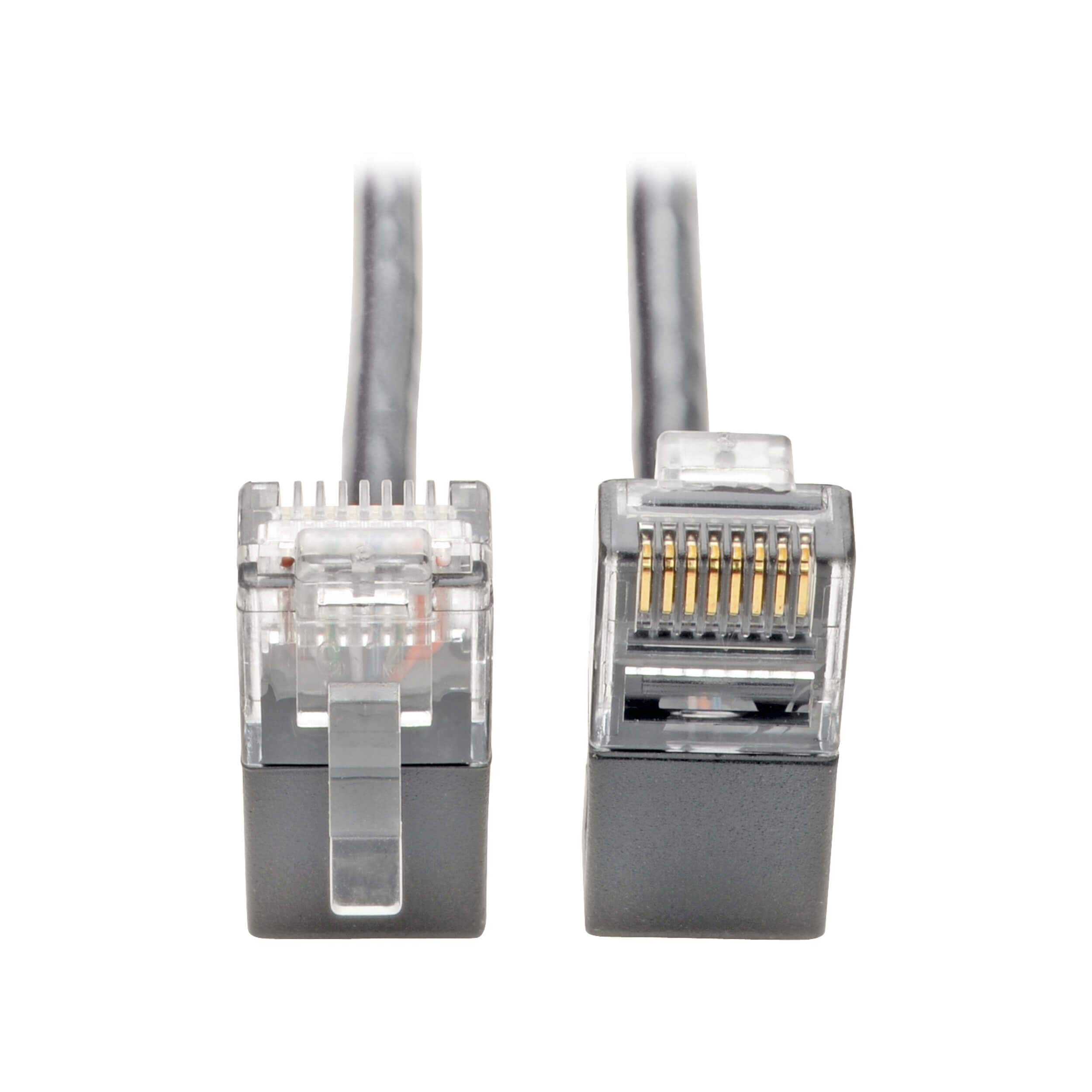 TRIPP LITE Cat6 Gigabit Patch Cable Snagless Right-Angle Utp Slim, 1', Gray (N201-SR1-GY)