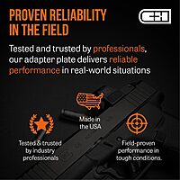 C+H Precision Optics Adapter Plate with 10-8 Rear Sight for SIG P320 Legion (X-Five/M17/M18) with Romeo 1 Pro Optic Ready Cut and Trijicon RMR/SRO, Holosun 407C/507C/508C/508T