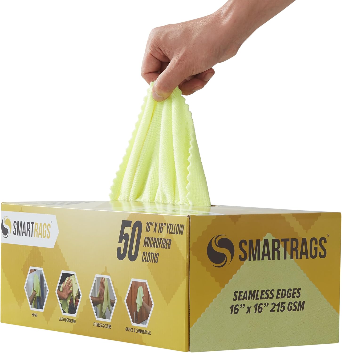 HOSPECO SmartRags Disposable Microfiber Towels, 16 x 16 in, 215 GSM