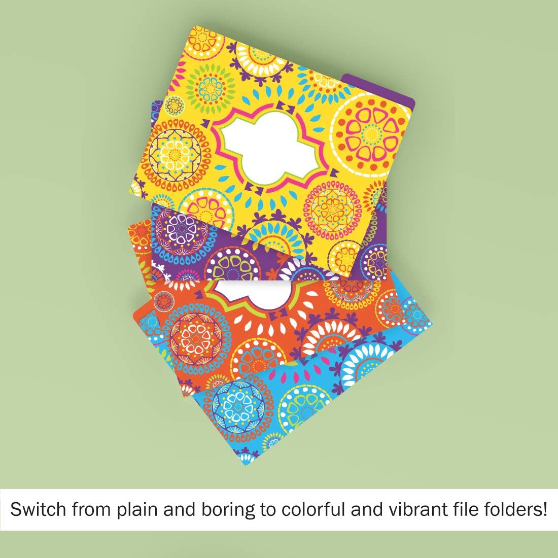 Barker Creek File Folders, Moroccan Design, Letter Size, Set of 12 12pt Cardstock