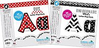 Barker Creek Letter Pop-Out Set of 2, 4" Dots & 4" Black Chevron & Dots, Mixed-Design, 255 Upper and Lowercase Letters, Numbers, Punctuation Marks in Each of 2 Designs, 510 Characters Total (4301)
