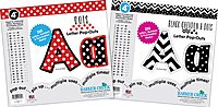 Barker Creek Letter Pop-Out Set of 2, 4" Dots & 4" Black Chevron & Dots, Mixed-Design, 255 Upper and Lowercase Letters, Numbers, Punctuation Marks in Each of 2 Designs, 510 Characters Total (4301)