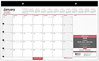 Office Depot Brand Monthly Desk Pad Calendar, 17 3/4" x 11", White, January 2026 to December 2026, OD20100026