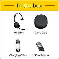 Jabra Evolve2 65 Wireless Headset On-Ear Bluetooth Headphones for Calls and Music