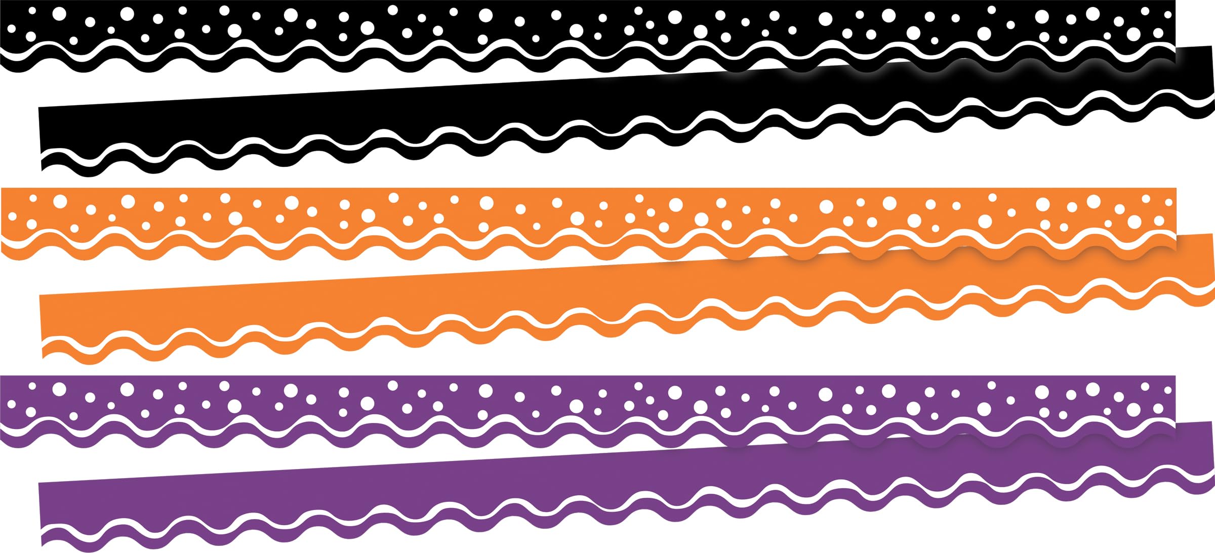 Barker Creek Double-Sided Scalloped Edge Border, Halloween, Trim out Bulletin Boards and Create Colorful Displays with 117'
