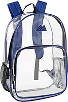 Summit Ridge Waterproof Clear Backpack with Water Bottle Holder - Stadium Approved Heavy-Duty Clear Backpack