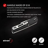 Böker Plus® Tech Tool Fork - noble pocket knife with fork - foldable camping cutlery - design travel cutlery - foldable outdoor cutlery with clip