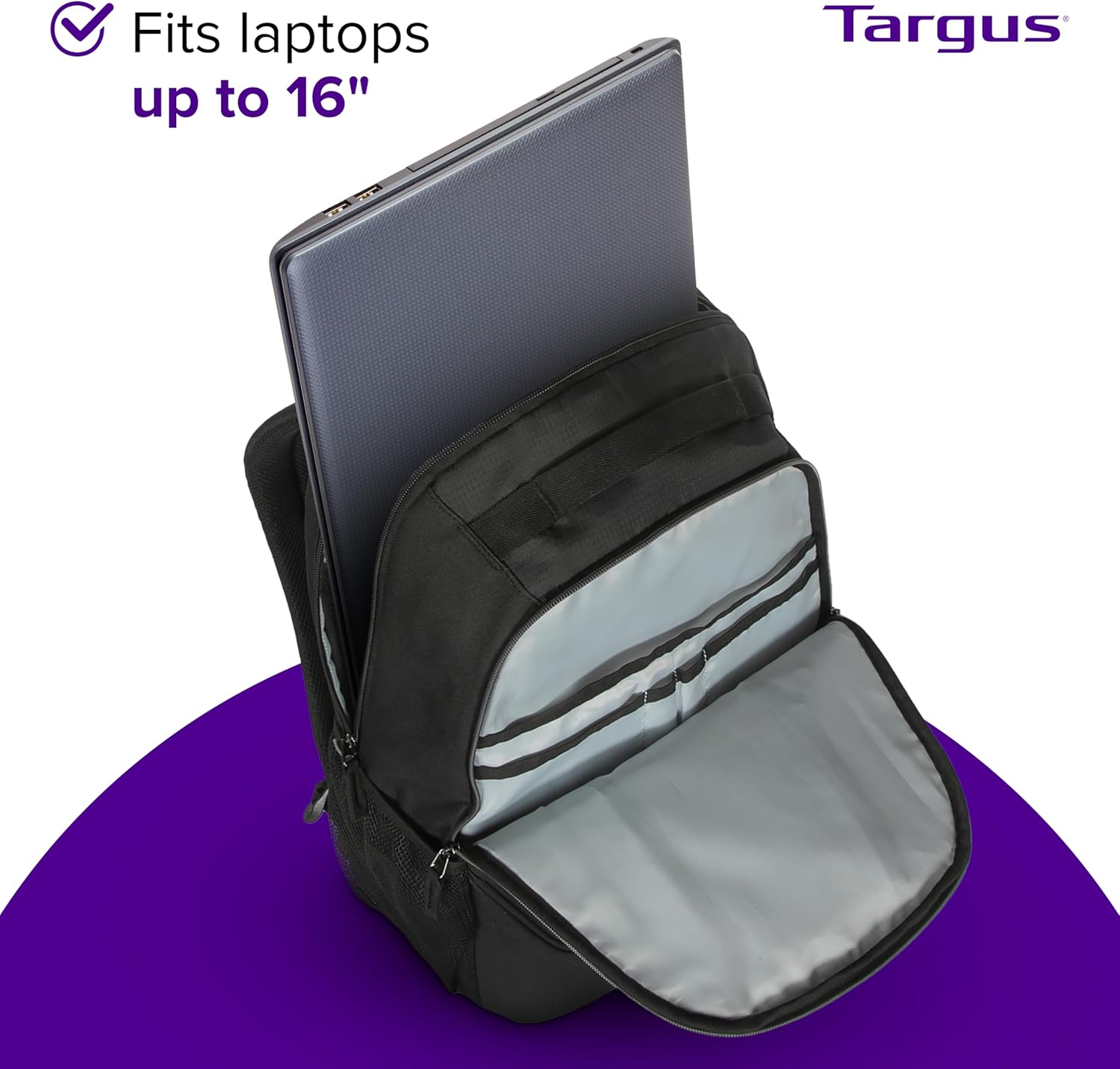 Targus Ascend TSB710US Carrying Case (Backpack) for 16in Notebook - Black - Sweat Resistant - Polyester