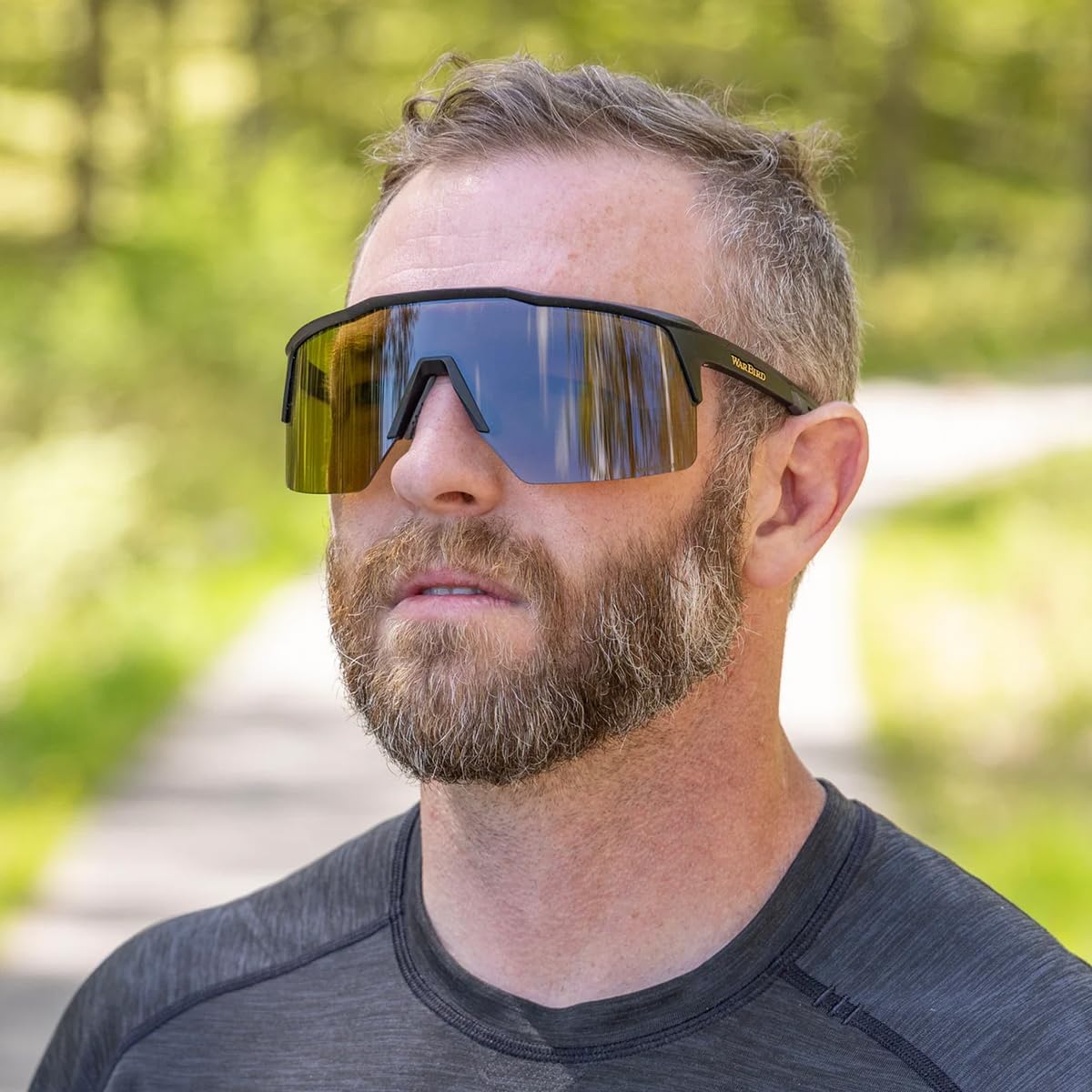 WARBIRD Ghost Wolf Polarized Mono-Shield Safety Sunglasses