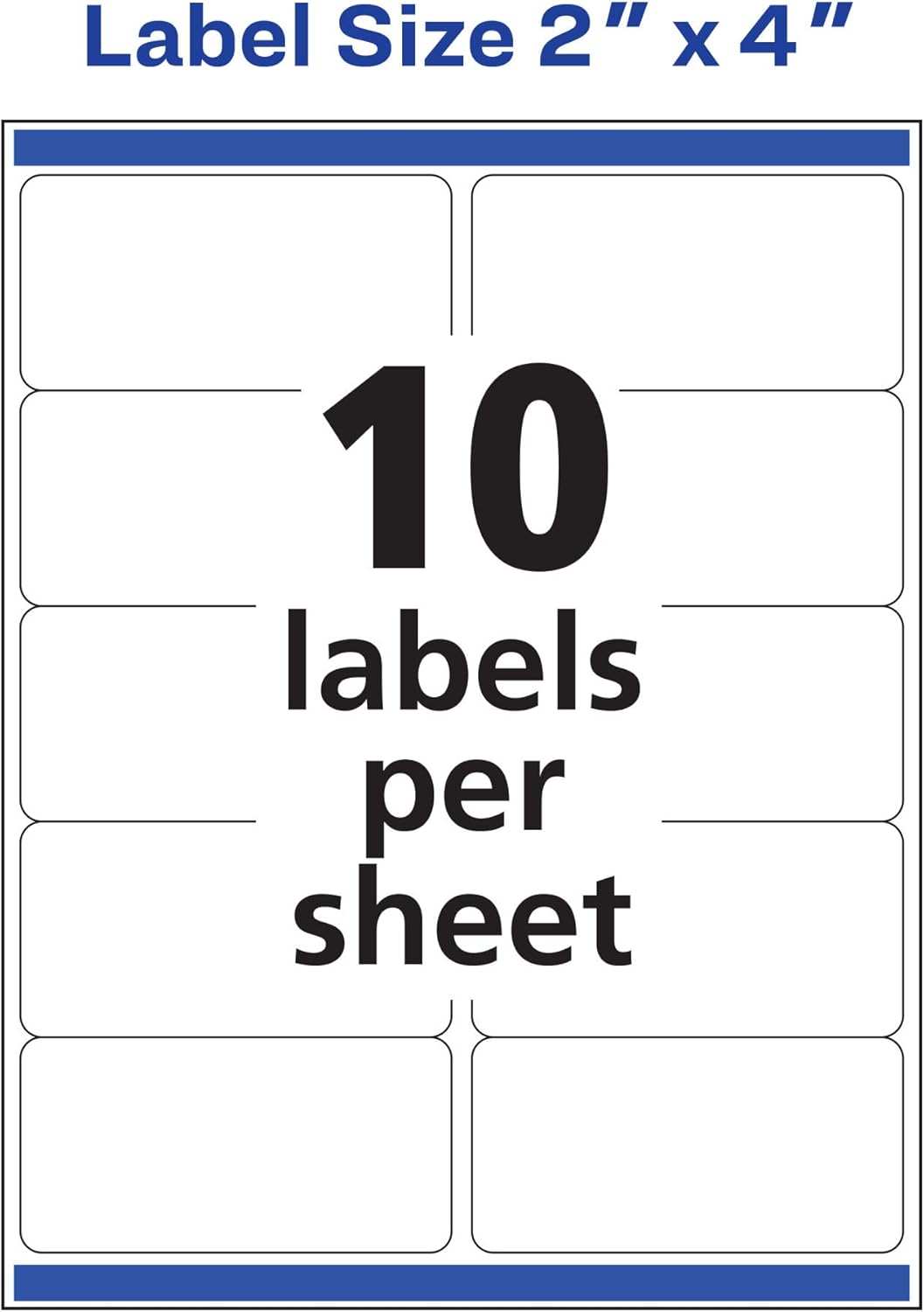 Avery Rectangle Labels, Sure Feed Technology, 2" x 4", Glossy White