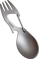 Kershaw Ration Multi Tool Spork, Stainless Steel Spoon, Fork, Carabiner and Bottle Opener, Regular and XL Sizes Silver