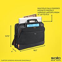 Solo New York Briefcase - Laptop Carrying Bag for Women & Men, Brief for Travel & Work, Internal Tablet Pocket