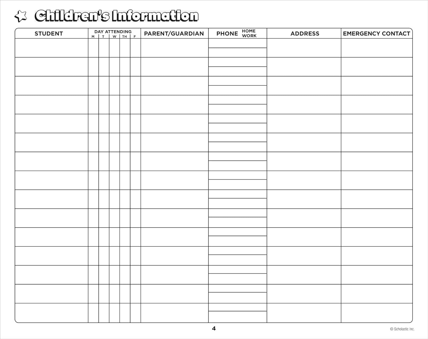 Scholastic Daily Plan Book For Preschool, 2nd Edition, 12in x 9 1/2in, Pink