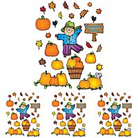 Carson Dellosa 32pc Pumpkin Patch Farmhouse Bulletin Board Set, Scarecrow, Pumpkins, Autumn Leaves Fall Bulletin Board Decorations for Thanksgiving, Halloween, Fall Decor, Wall Decor, Classroom Decor