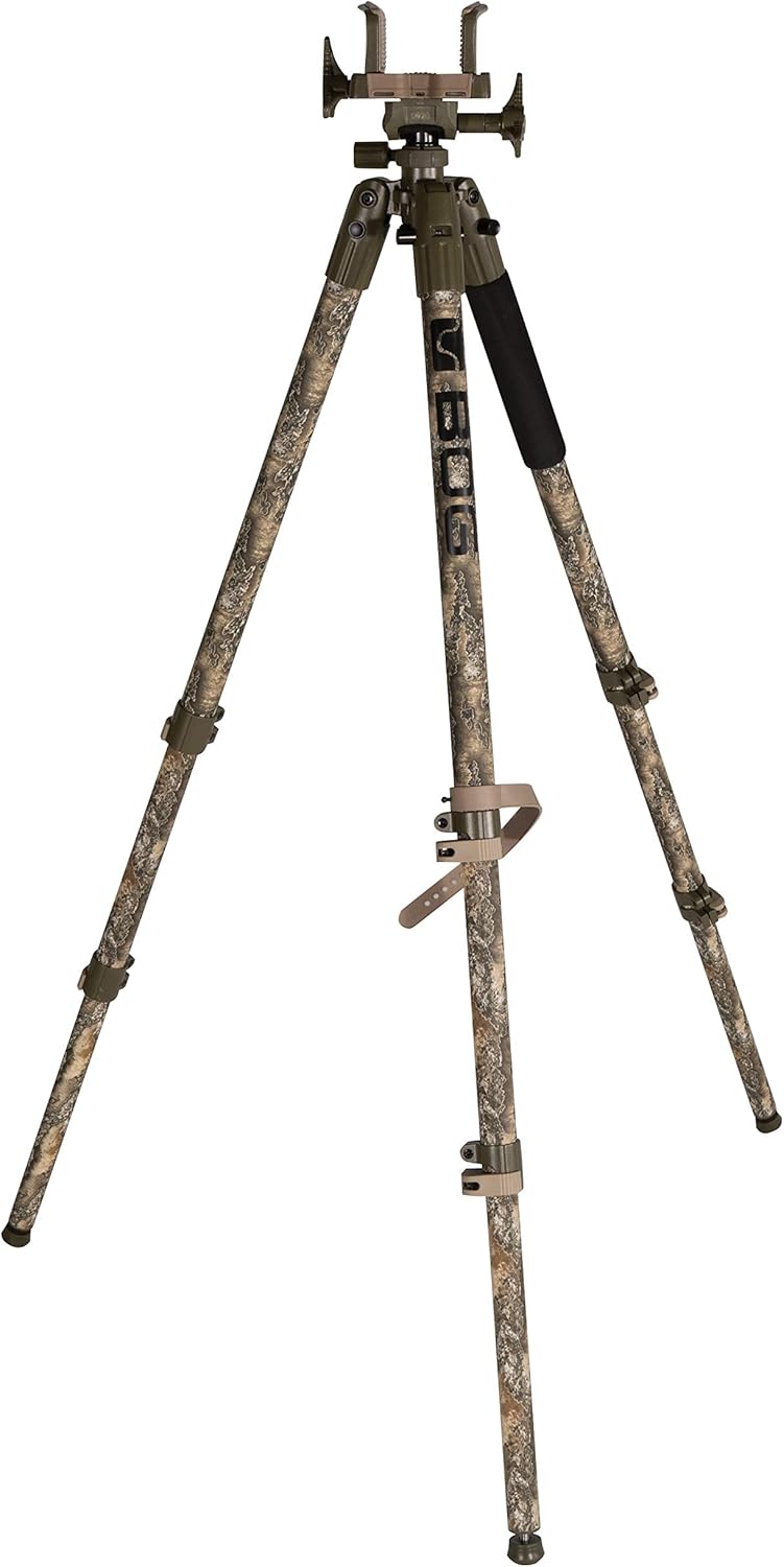 BOG DeathGrip Realtree Excape Camo Tripod with Durable Aluminum Frame, Lightweight, Stable Design, Bubble Level