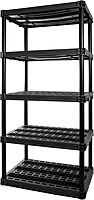 Plano 5-Shelf Extra Heavy Duty Plastic Storage Shelves, 72.5” x 36” x 24”, 1000lb Capacity, Pantry, Office, Closet and Garage Shelves, Easy to Assemble, Durable Plastic Shelving Unit