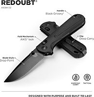 Benchmade - Redoubt 430 Tactical Knife with Black Grivory Handle (430BK-02)