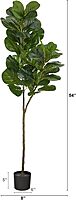 Nearly Natural Fiddle Leaf Fig 54inH Artificial Tree With Planter, 54inH x 8inW x 8inD, Green/Black