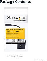 StarTech.com USB C to DVI Adapter - Black - 1920x1200 - USB Type C Video Converter for Your DVI D Display/Monitor/Projector - Upgraded Version is CDP2DVIEC (CDP2DVI)