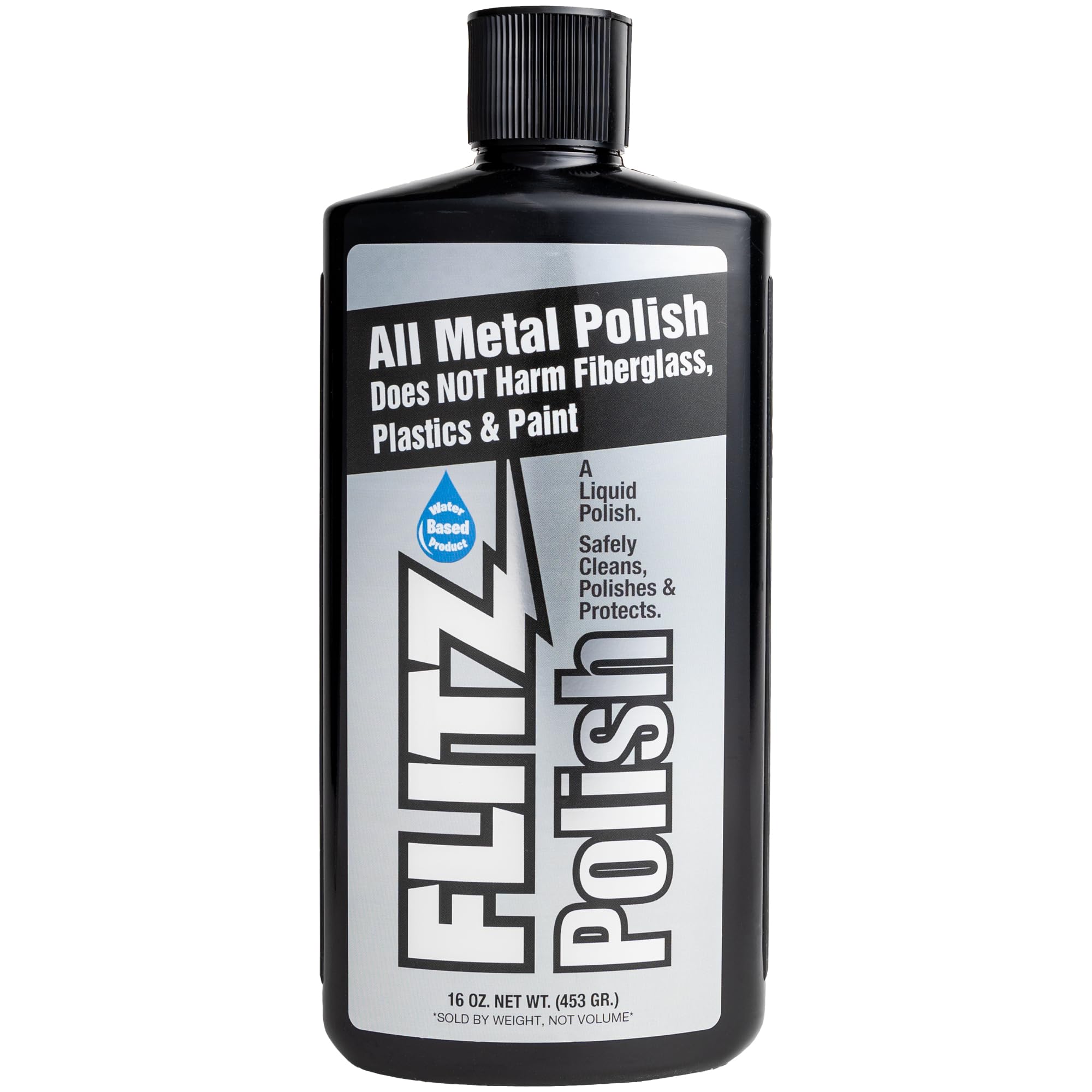 Flitz Multi Purpose Metal Polish Liquid - 16oz Bottle of USA-Made Tarnish Remover - For Aluminum, Chrome, Brass, Nickel