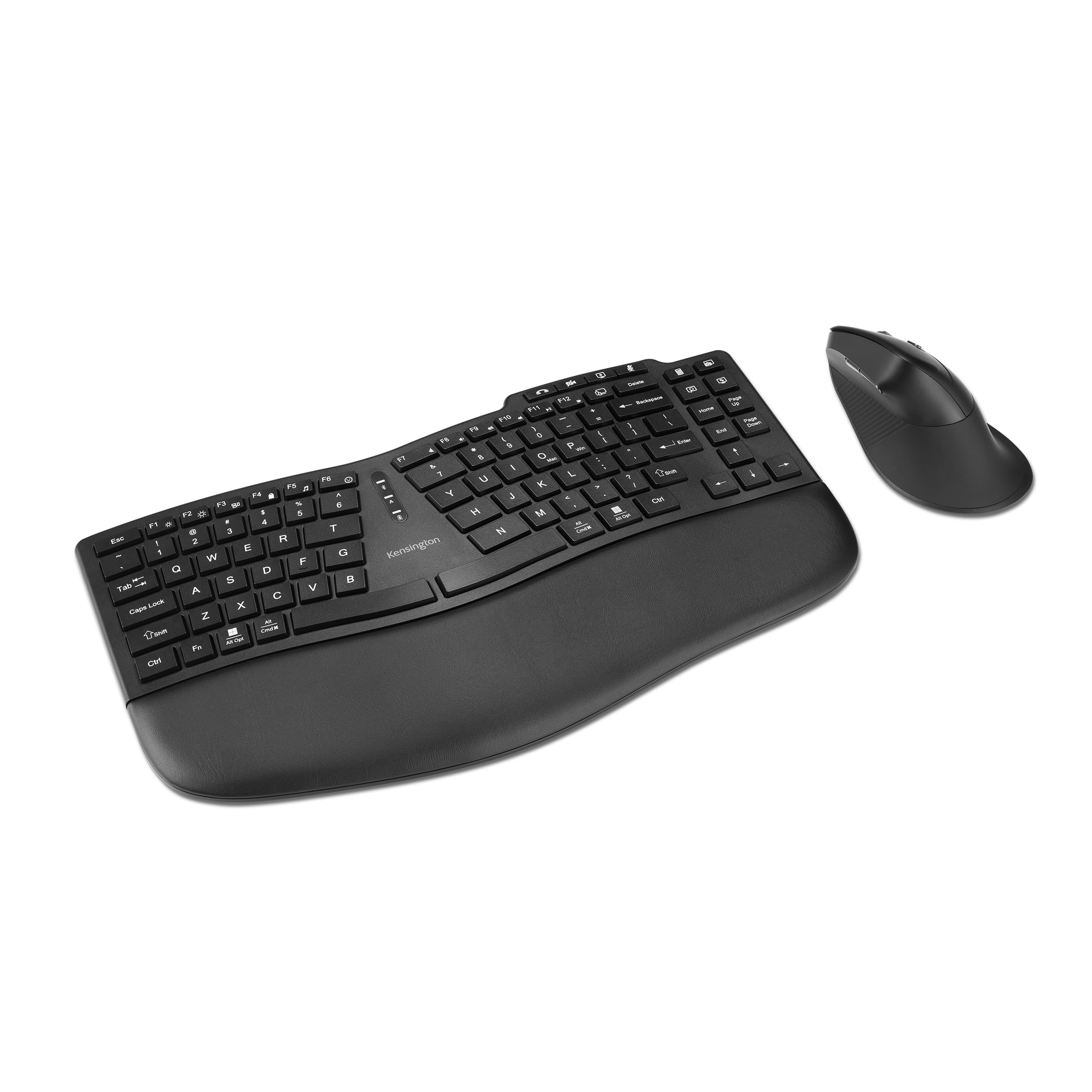 Kensington Pro Fit Ergo KM675 EQ Wireless Keyboard and Mouse, TKL Keyboard, Rechargeable Split Keyboard Ergonomic