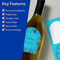 Avery Printable Arched Labels, Sure Feed Technology, 4.75" x 3.5", Bright Blue, Print-to-The-Edge, Laser/Inkjet Compatible