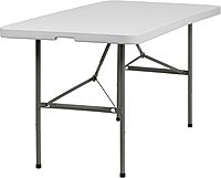 FLASH FURNITURE Bi-Fold Plastic Folding Table