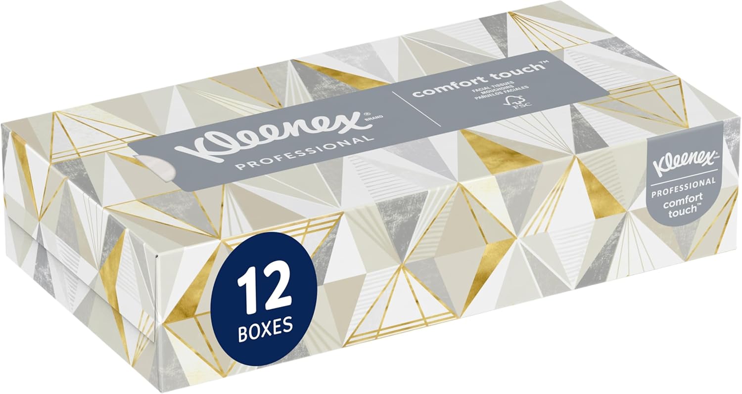 Kleenex® Professional Facial Tissue, Bulk (03076), 2-Ply, White, Flat Facial Tissue Boxes for Business
