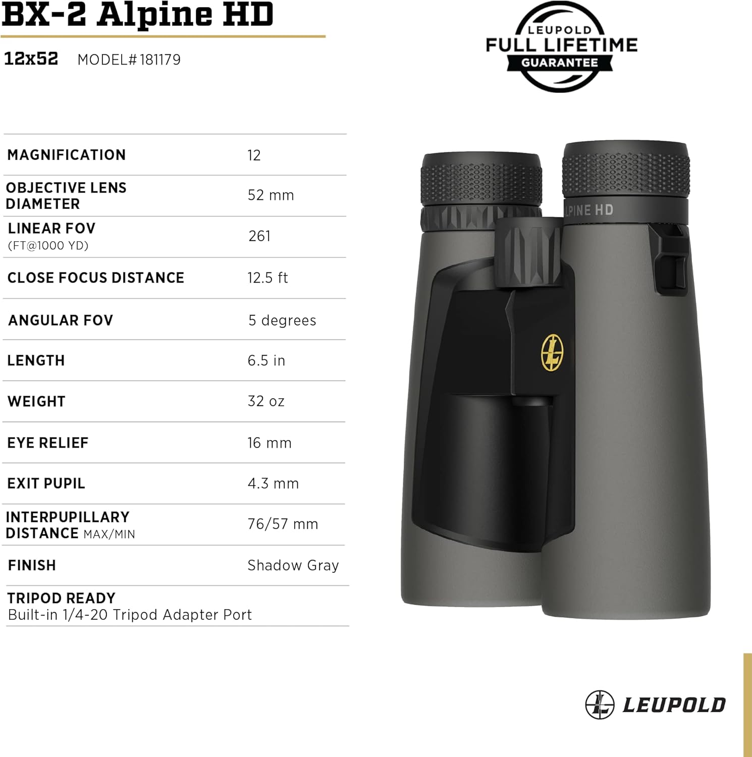 Leupold BX-2 Alpine HD Binoculars