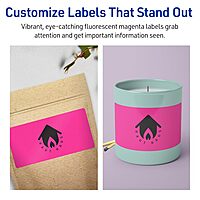 AVERY Printable Rectangle Labels, Sure Feed Technology, 2" x 6", Neon Magenta, Print-to-The-Edge, Laser/Inkjet Printable
