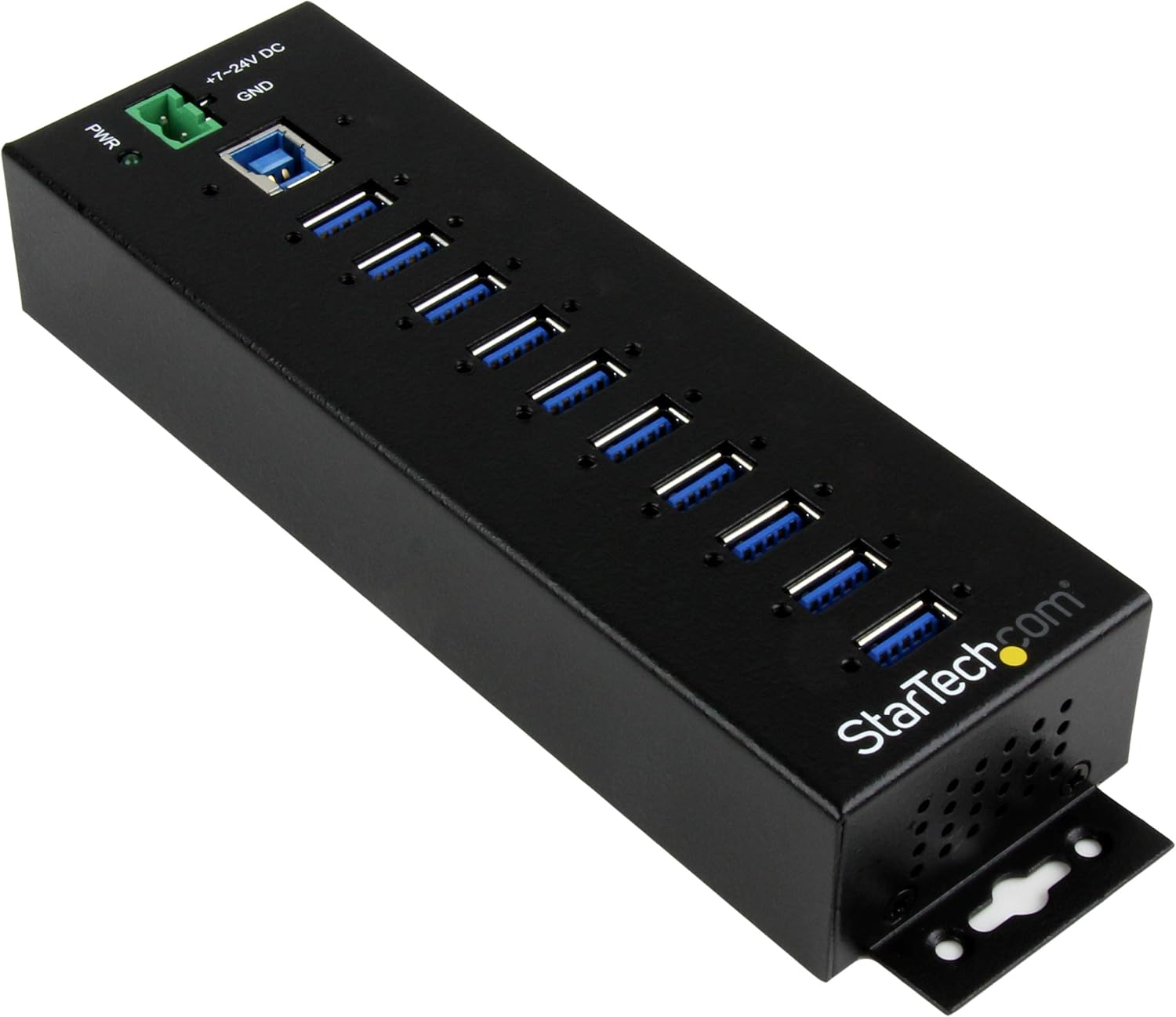 StarTech.com 10-Port USB 3.0 Hub with Power Adapter - Metal Industrial USB-A Hub with ESD & 350W Surge Protection