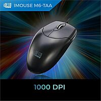 Adesso iMouse M6-TAA - Optical Scroll Mouse (TAA Compliant) - Full-size Mouse - Optical - Cable - Black - IMOUSEM6TAA